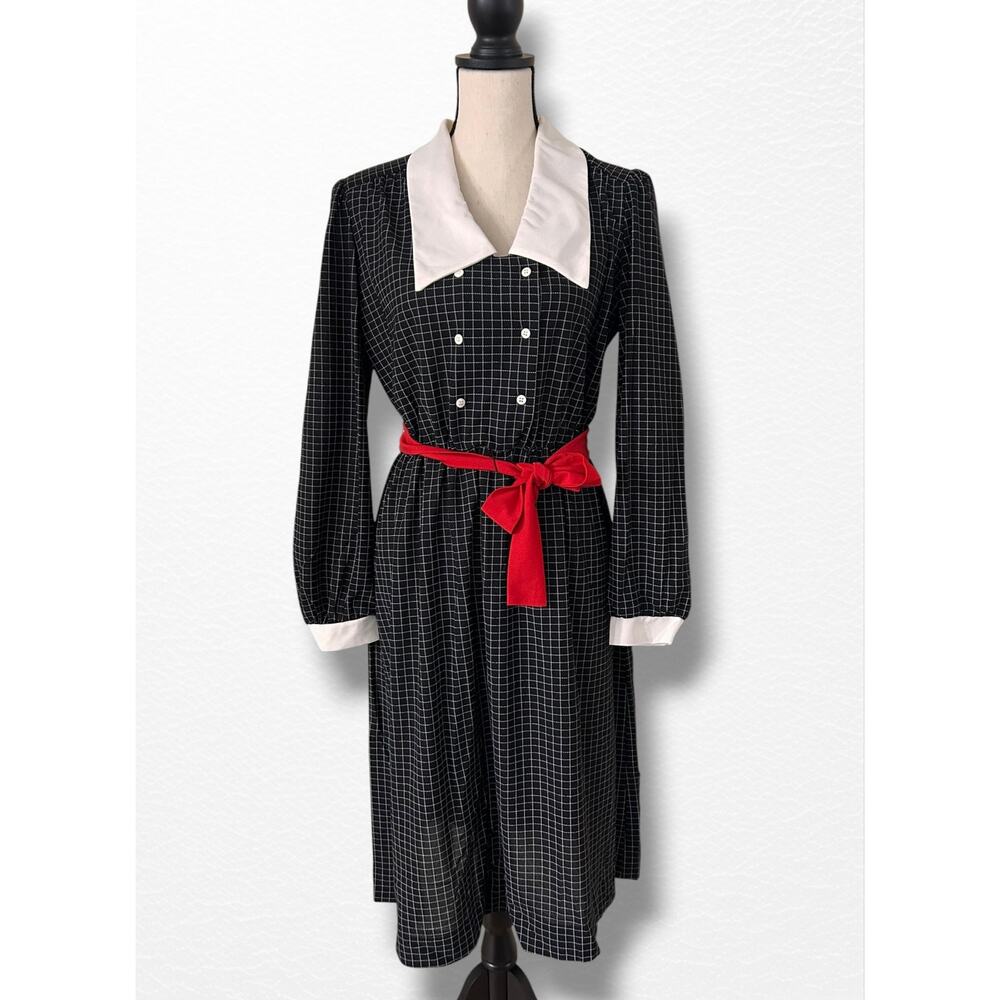 Vintage 1970s Lady Carol Secretary Dress, Size 14